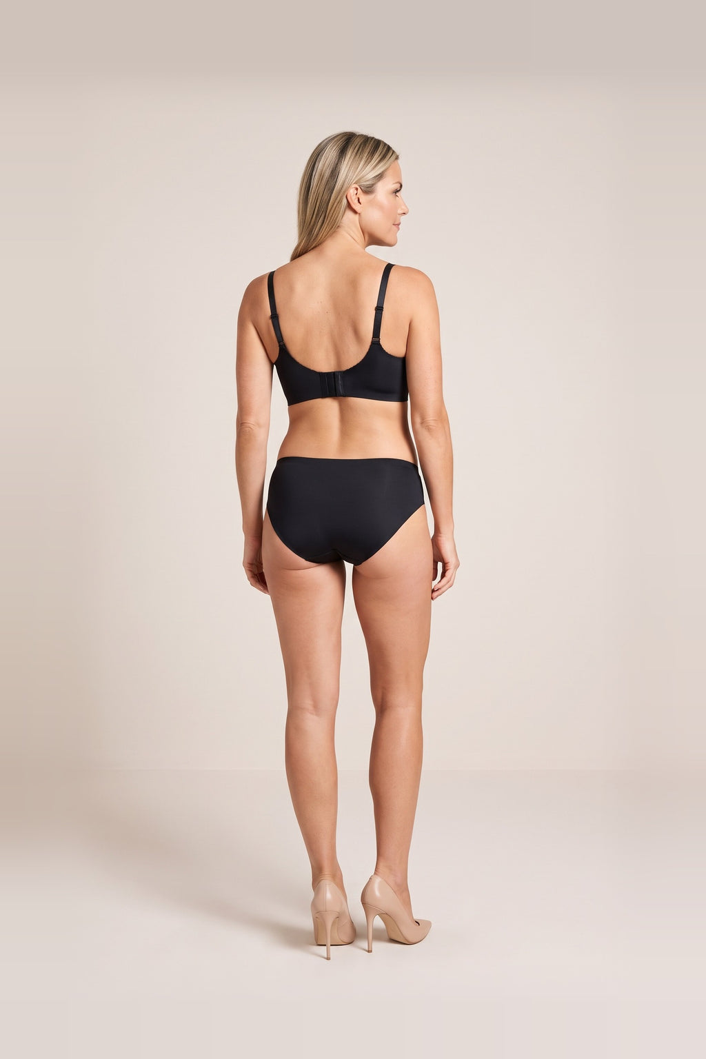 Drawstring Push-Up Bra in Black, back