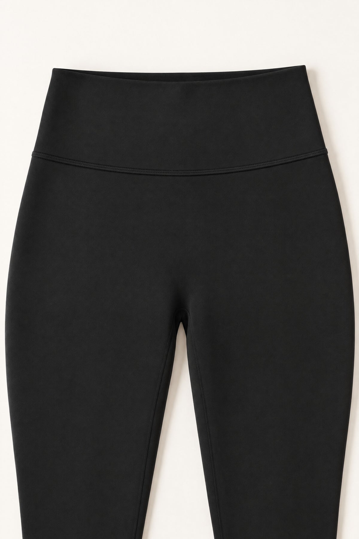 No-Front-Seam High-Rise Legging in Black, the waistband and smooth front