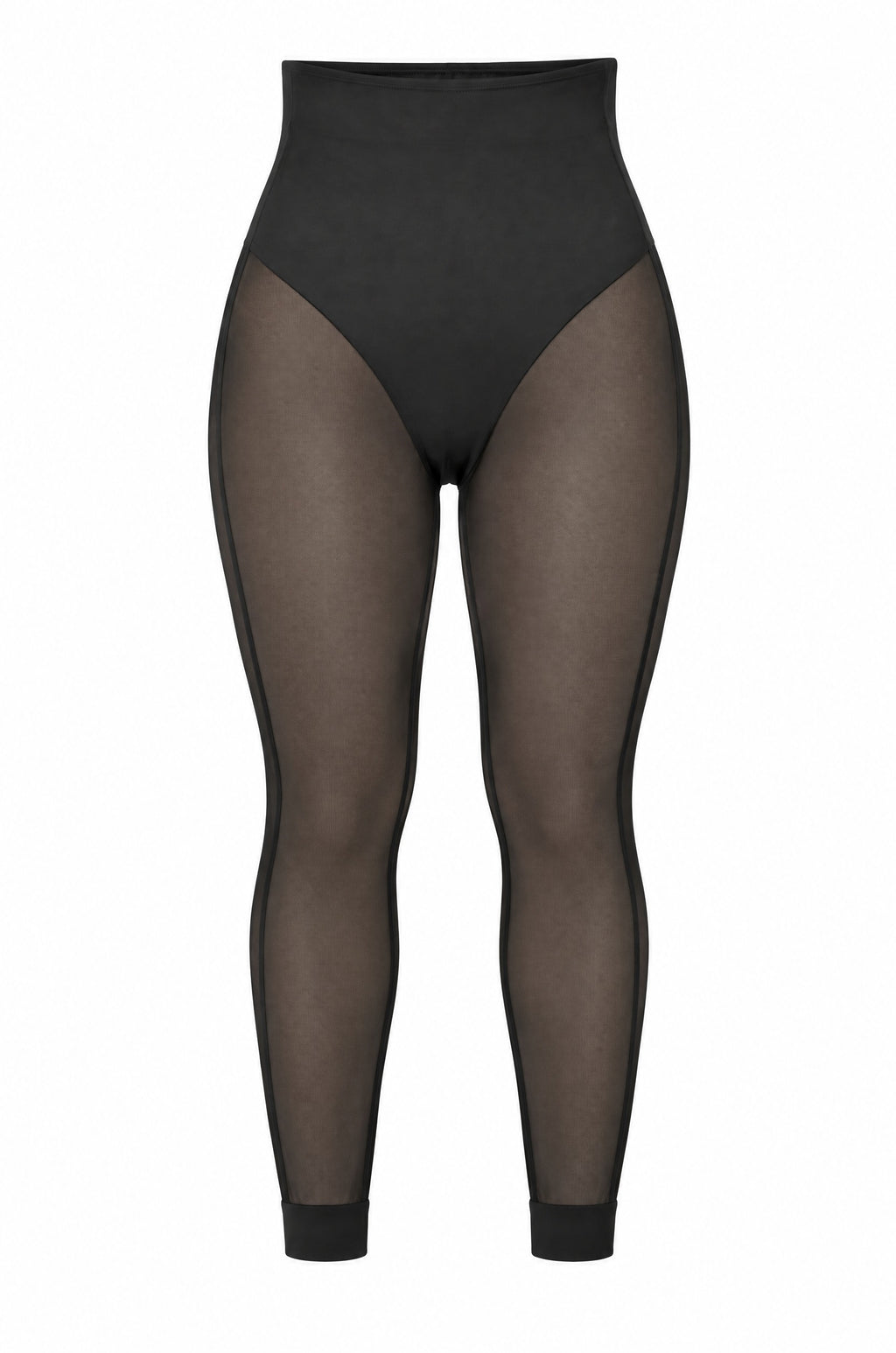 Sheer-Leg Shaping Legging in Black, flat lay