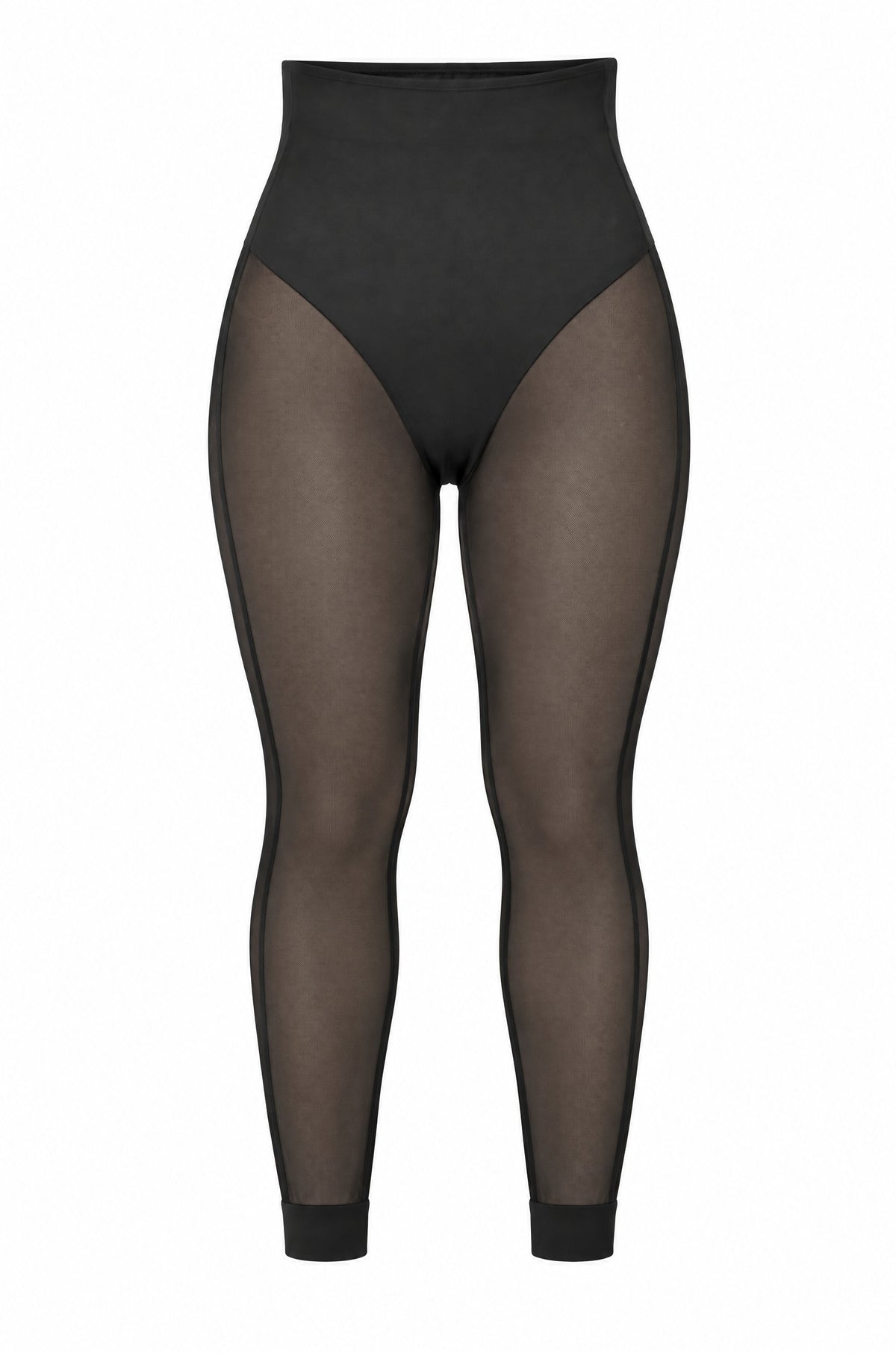 Sheer-Leg Shaping Legging in Black, flat lay