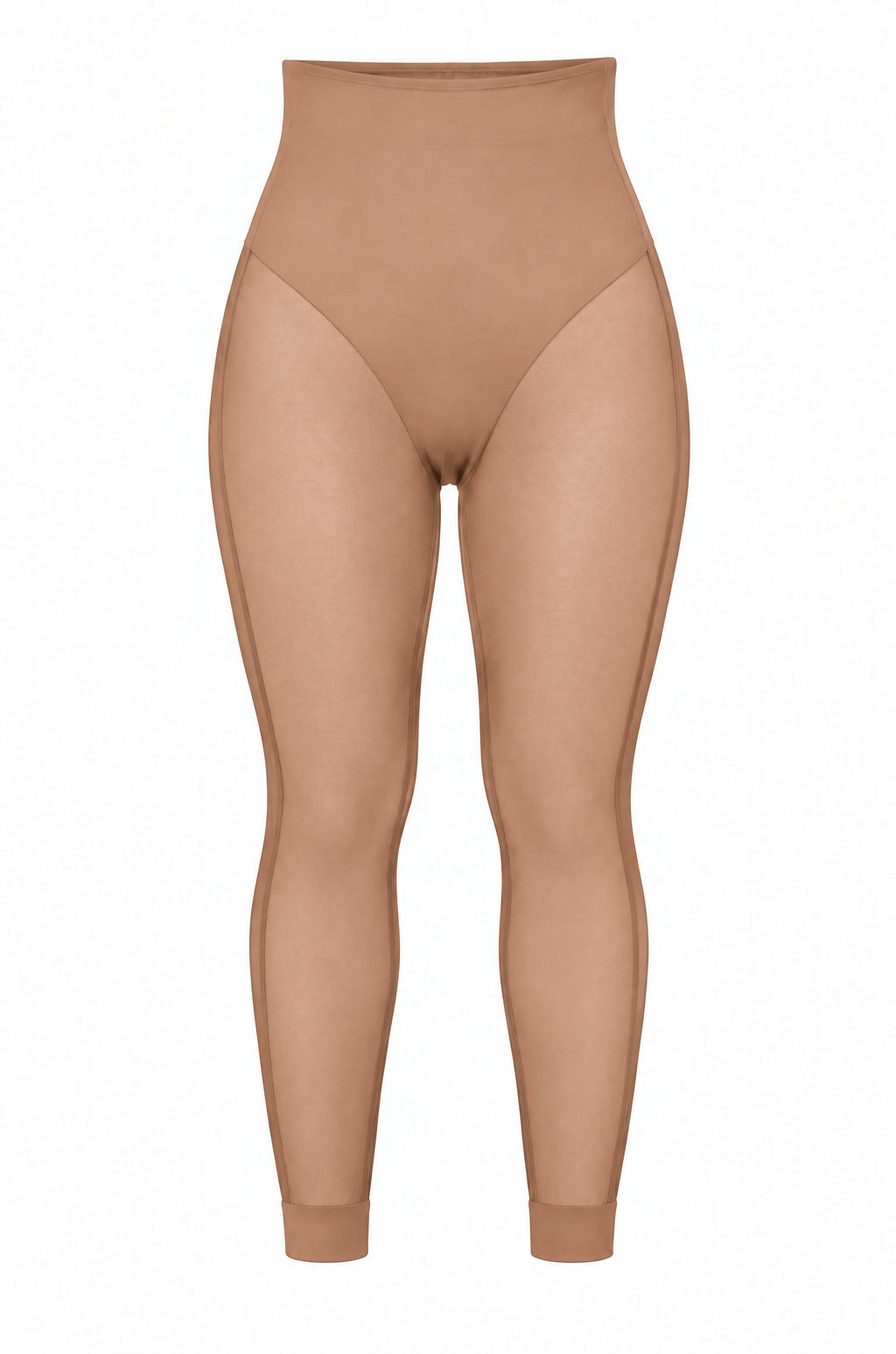 Sheer-Leg Shaping Legging in Khaki, flat lay