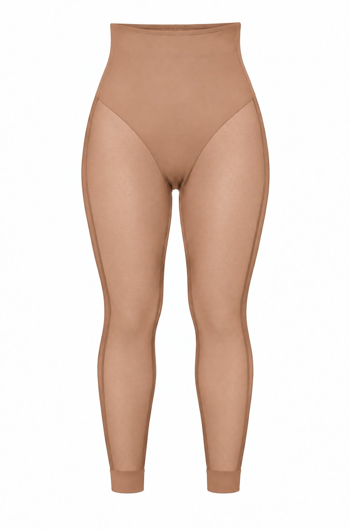 Sheer-Leg Shaping Legging in Khaki, flat lay
