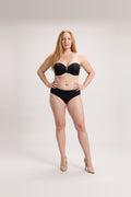 Strapless Front-Clasp Bra in Black, front view