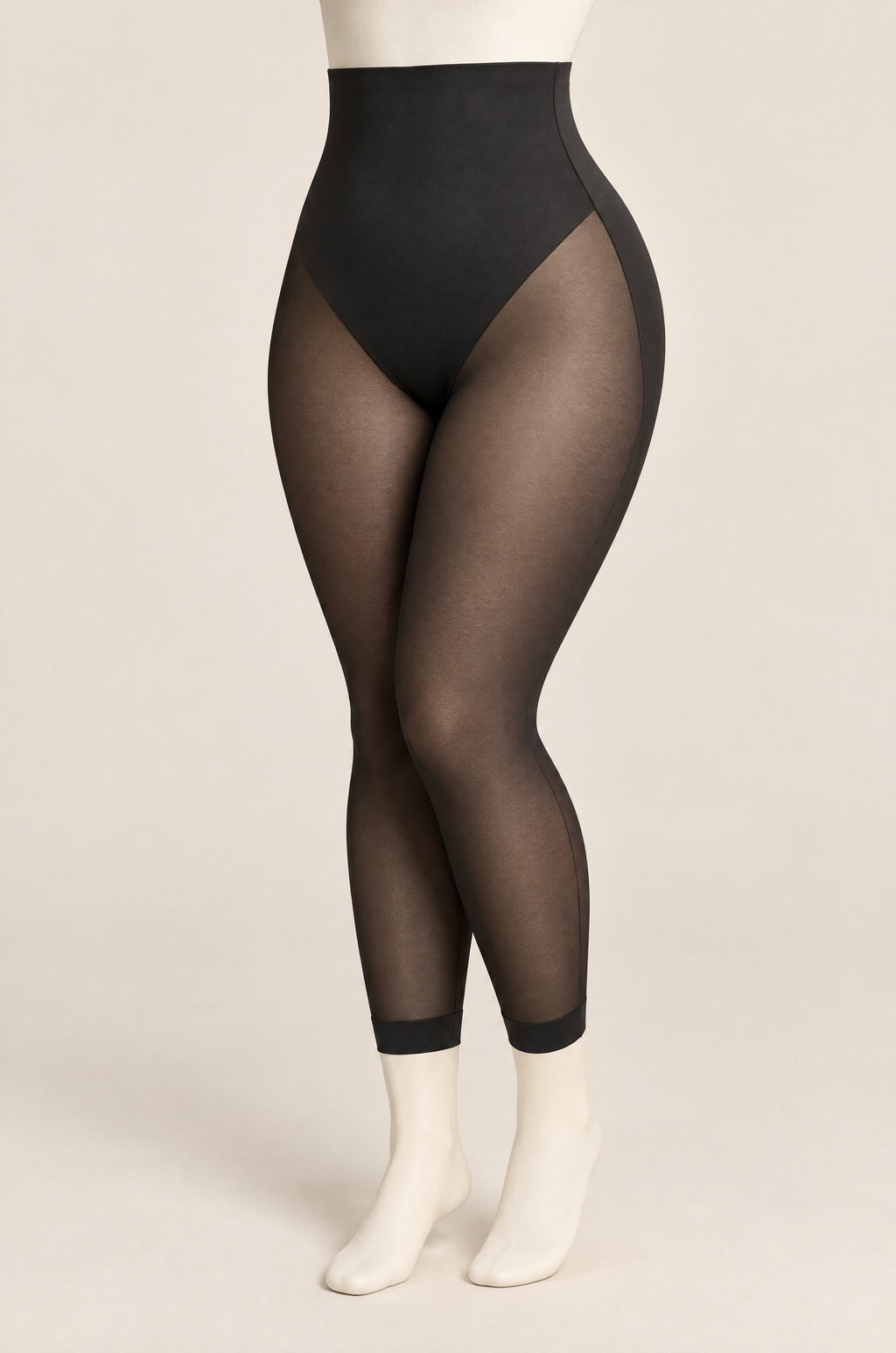 Sheer-Leg Shaping Legging in Onyx on a dress form