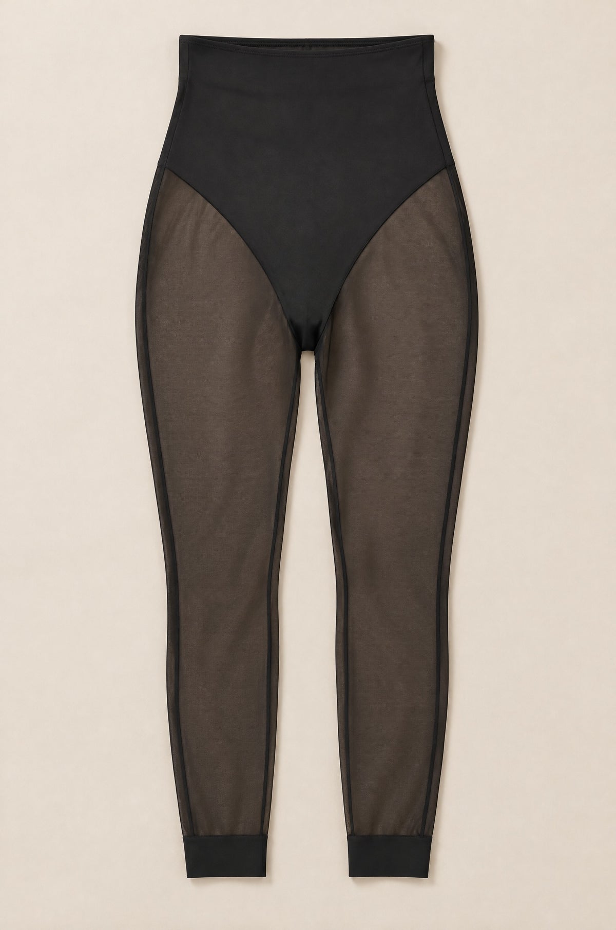 Sheer-Leg Shaping Legging in Onyx laid flat