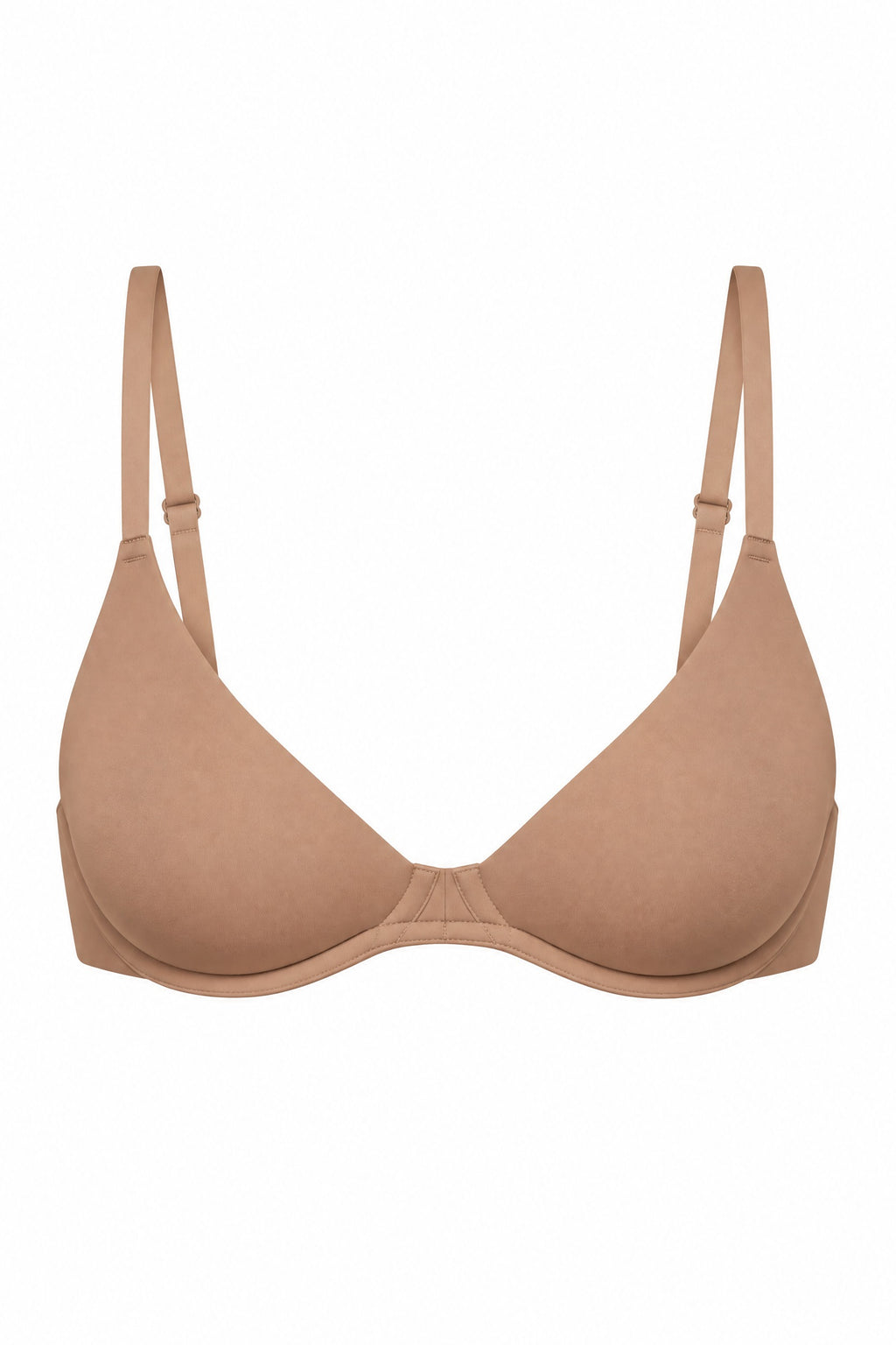 Unlined Plunge Bra in Gravel Beige, on its own