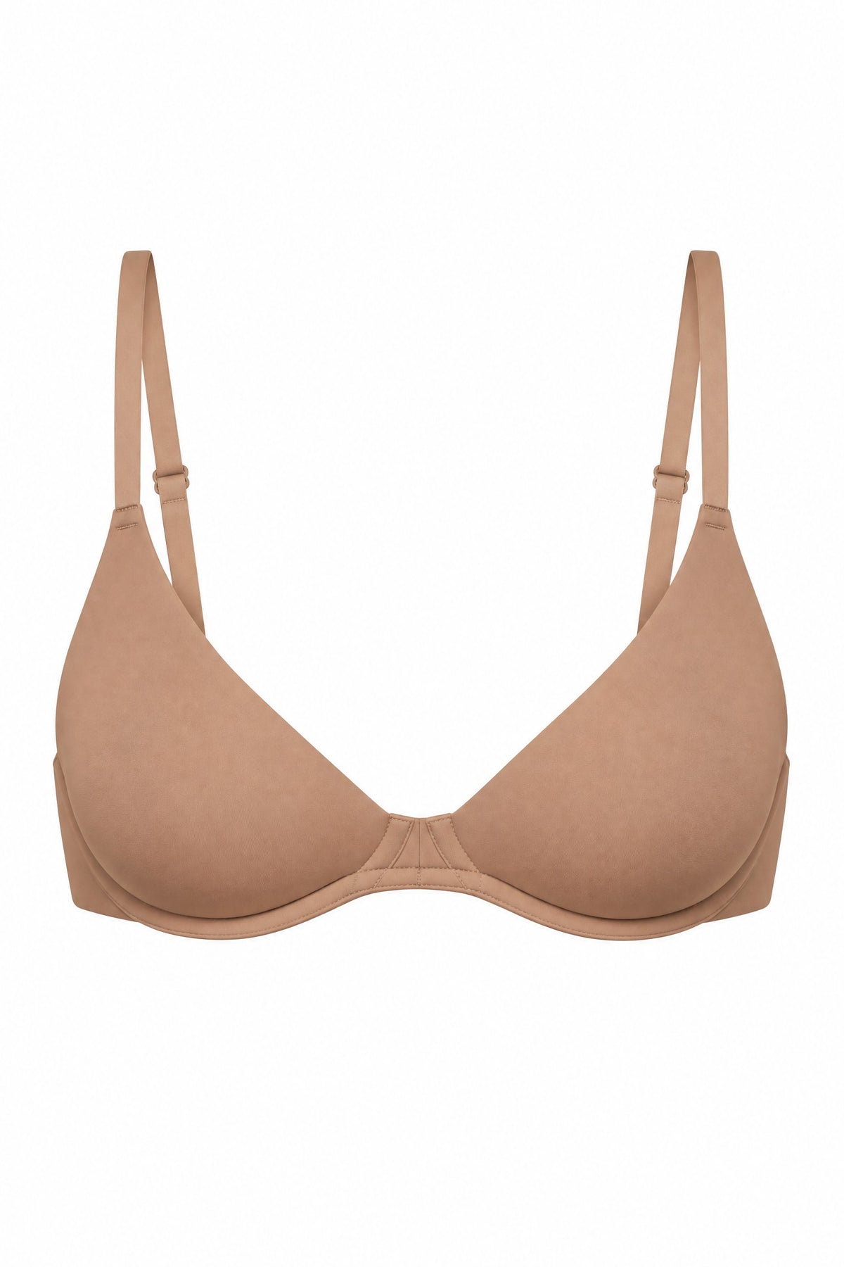 Unlined Plunge Bra in Gravel Beige, on its own