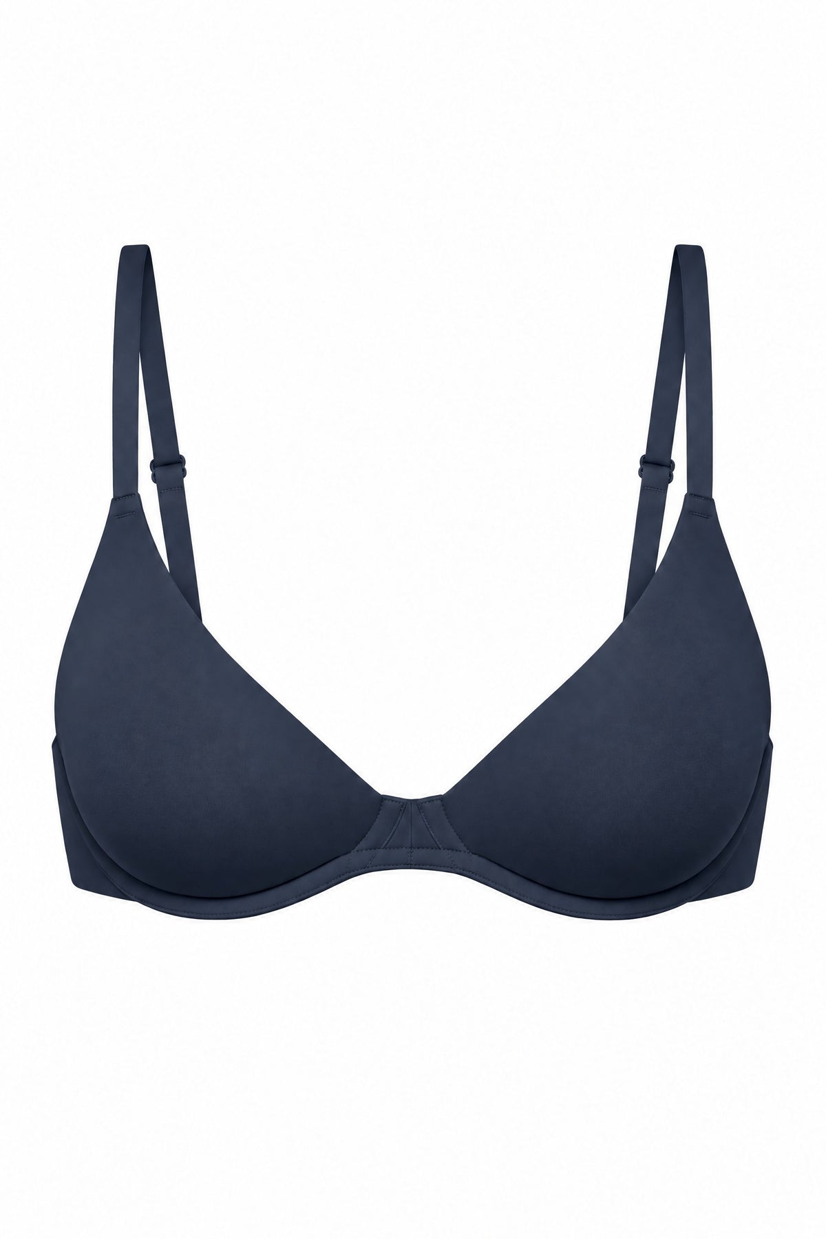Unlined Plunge Bra in True Navy, on its own