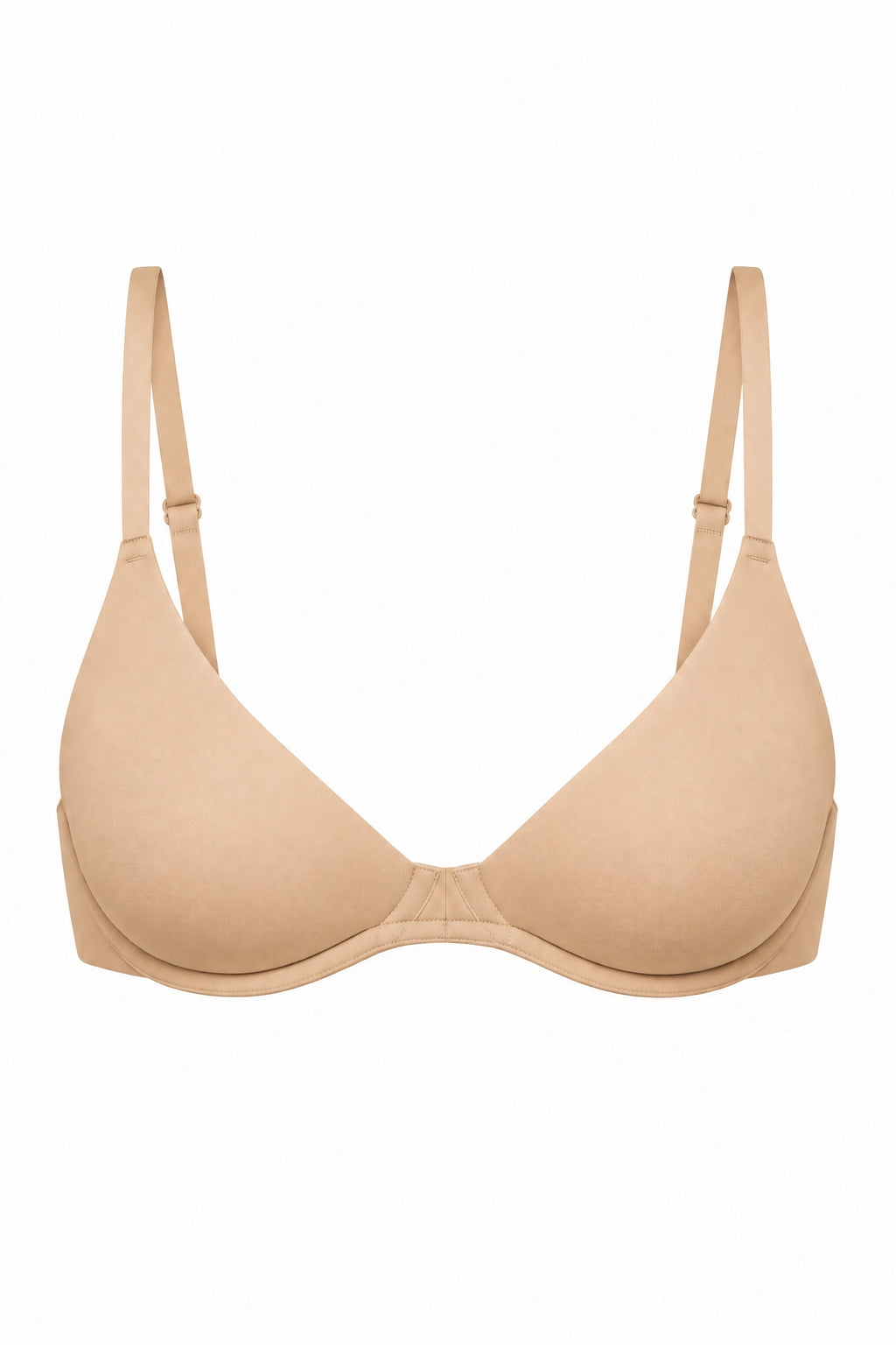 Unlined Plunge Bra in Warm Beige, on its own
