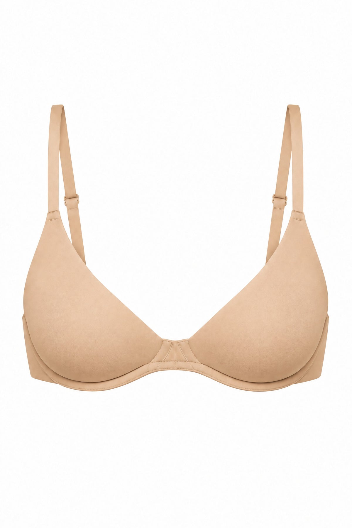 Unlined Plunge Bra in Warm Beige, on its own