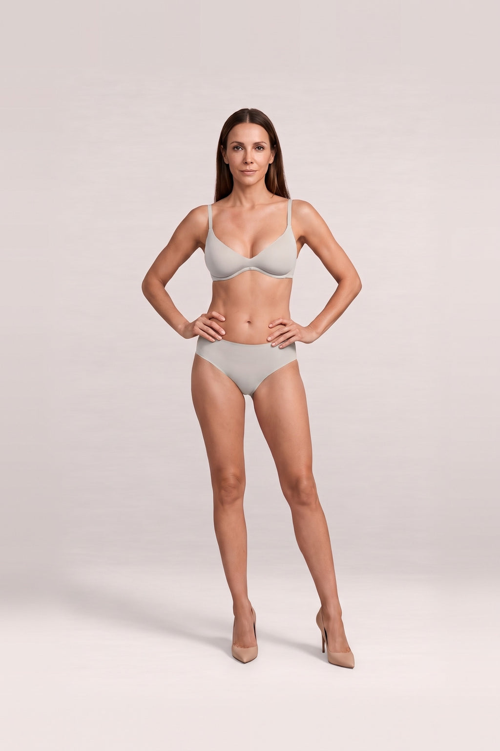 Unlined Plunge Bra in Vanilla White, front