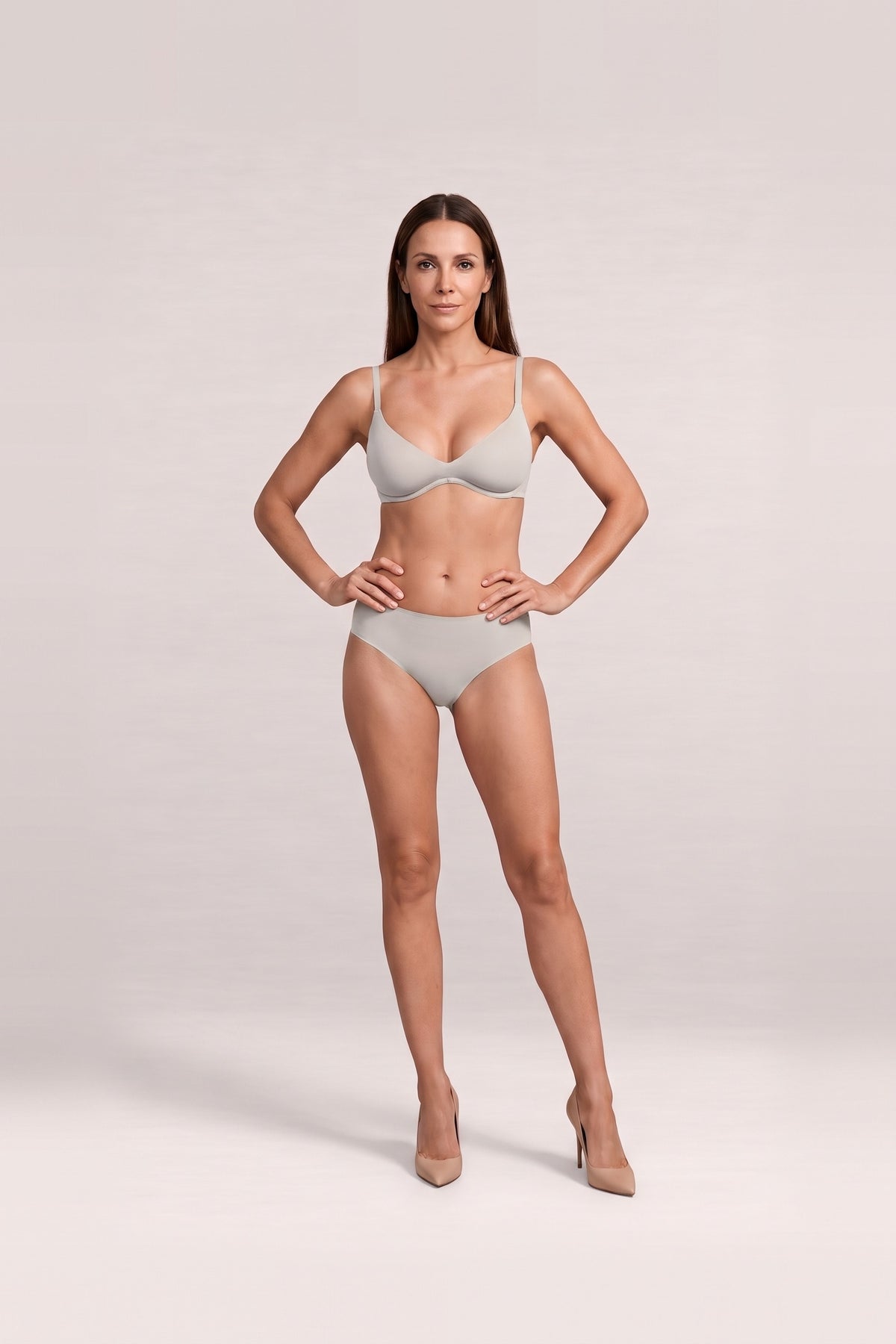 Unlined Plunge Bra in Vanilla White, front