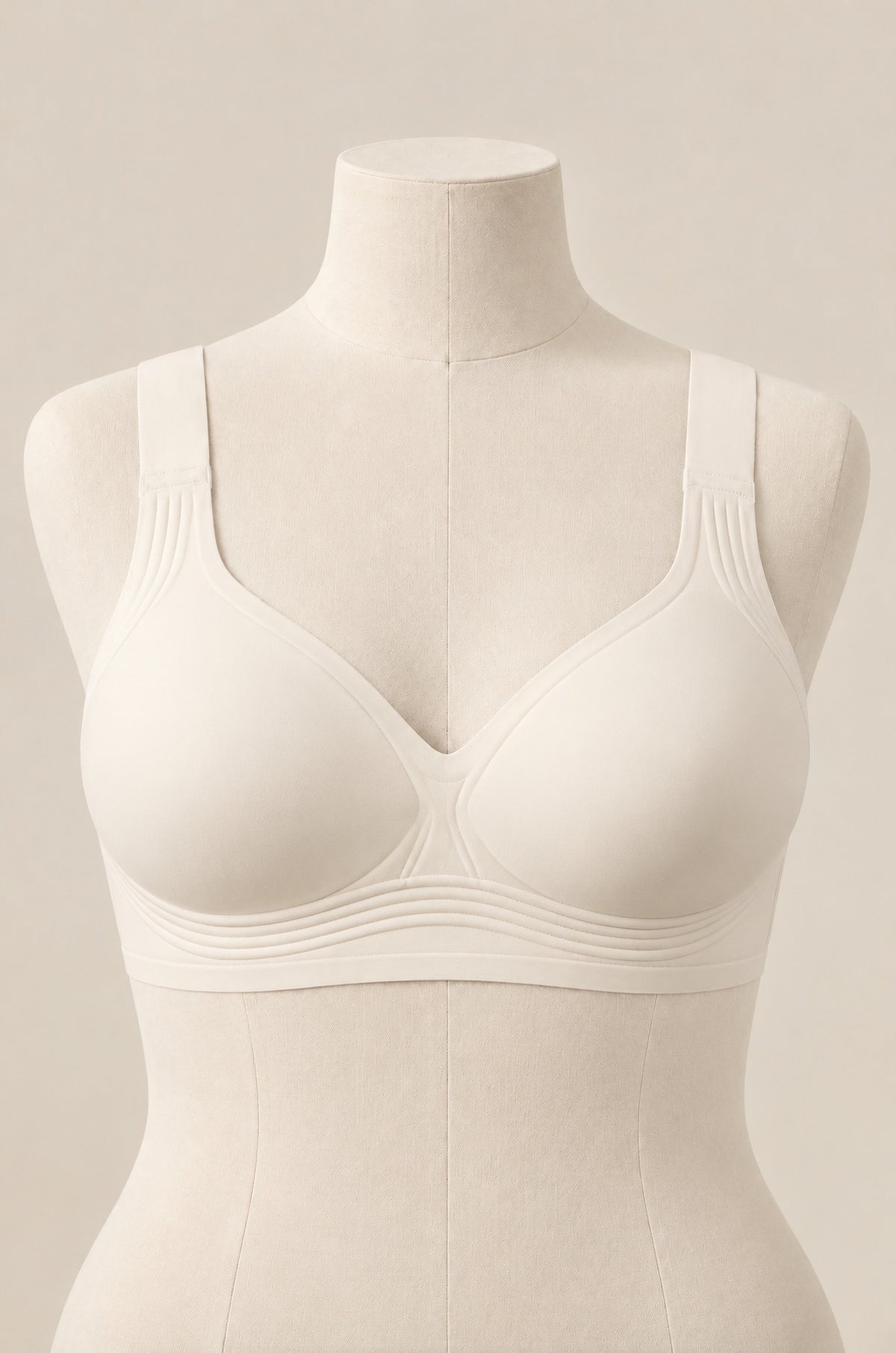 Brasier jelly sin aro en blanco crema, de frente