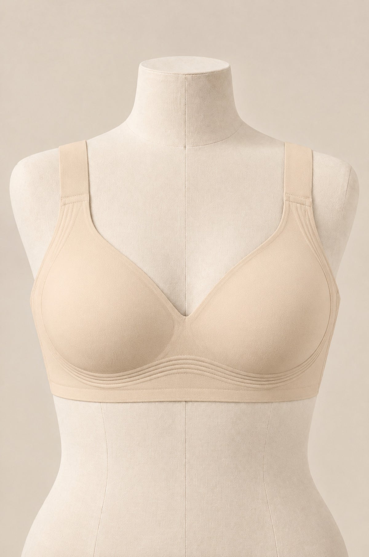Brasier jelly sin aro en beige, de frente